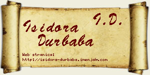 Isidora Durbaba vizit kartica